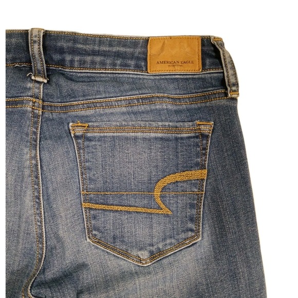 Women's Size 4 Short American Eagle Super Stretch Skinny Kick Blue Jeans (29x29) - Picture 7 of 9